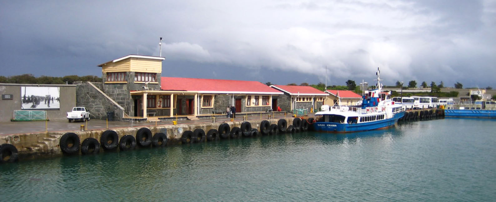 The docks on Robben Island where the Island Ferry and supply ships come alongside to load and offload.