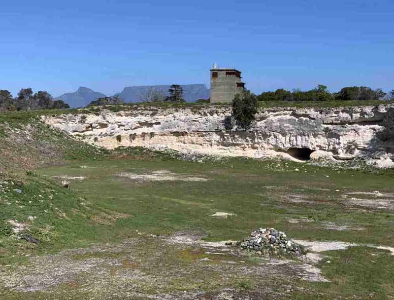 The Limestone Quarry first mined in the late 1600s and later by the political prisoners under the Apartheid government.